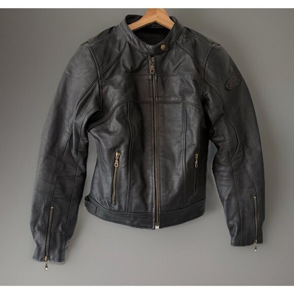 Bilt Jackets & Blazers - BILT Motorcycle Leather Jacket Women’s Size XL Black Armor Padded Biker READ!